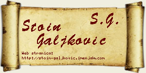Stoin Galjković vizit kartica
